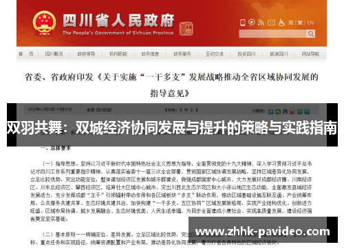双羽共舞：双城经济协同发展与提升的策略与实践指南