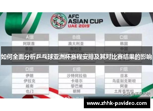 如何全面分析乒乓球亚洲杯赛程安排及其对比赛结果的影响